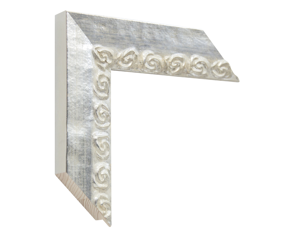 343.011 cornice in legno in foglia argento misure profilo 60x30 mm –  Lombarda cornici s.n.c.